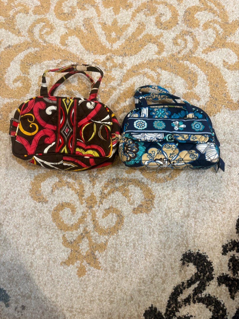 Vera Bradley Blue Teal Floral Quilted mini bags
